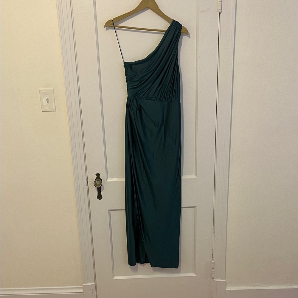 Express One-Shoulder Teal Dress